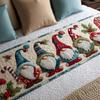 Hotel Bed Flag Christmas Home Party Decoration Bed Flags Cartoon Snowman Festive Atmosphere Jacquard Soft Bedding Table Runner