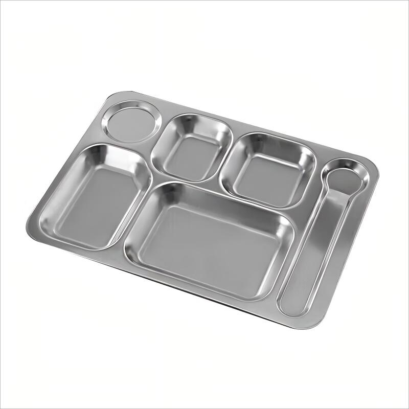 304 Stainless Steel 6-Compartment Cafeteria Tray