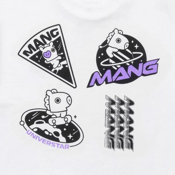 LINE FRIENDS BT21 MANG Space Wapen White Short Sleeve T -shirt
