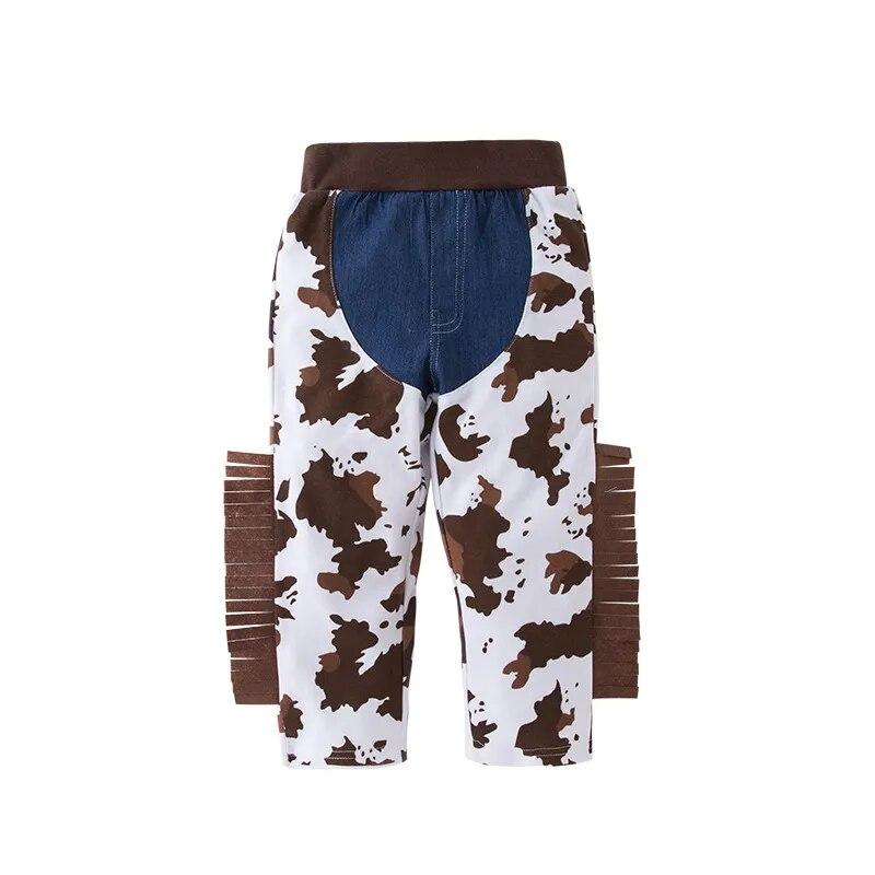 Детская одежда, ковбойский костюм для мальчиков, комплекты детской одежды для косплея, жилет + брюки, брюки + шарф + шапка, 4 шт., костюм для малышей