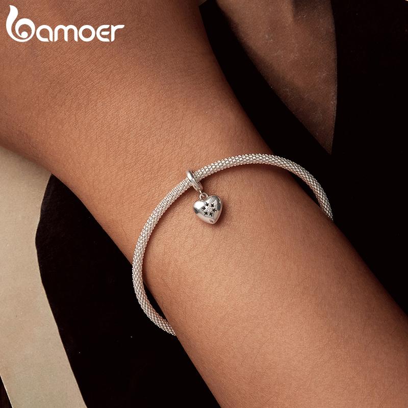 BAMOER 925 Стерлинговое Серебро Океанский Мир&Стоппер Шарм Звезда Сердце Снежинка Подвеска подходит для Оригинального Браслета DIY Шарм