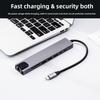 Хаб USB C 8 в 1 Адаптер Type C к HDMI с портами Ethernet USB Многопортовая док-станция для ноутбука MacBook