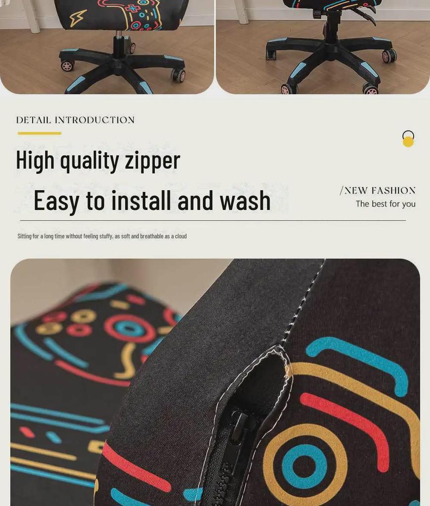 Чехол для игрового кресла Silver Fox Velvet: Пылезащищенный, эластичный, идеально подходит для офисных кресел или кресел интернет-кафе.