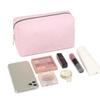 Corduroy Cosmetic Bag Solid Color Makeup Pouch Large Capacity Zippered Makeup Brush Storage Bag Travel Toiletry Purse