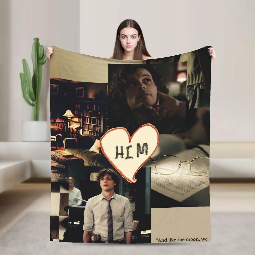 Criminal Minds Spencer Reid  Blanket  Camping Flannel Throw Blanket For Living Room Soft Custom DIY Quality Bedspread