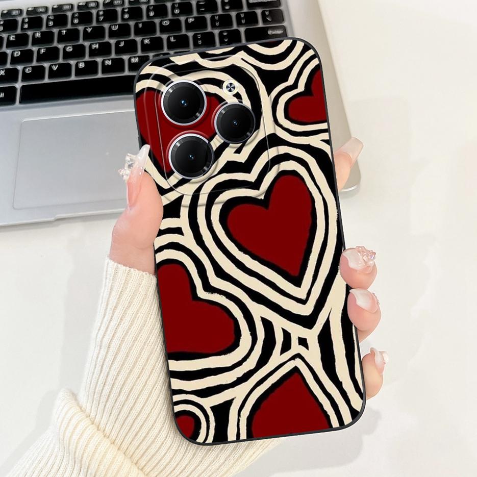 For Infinix Hot 40 Pro Case X6837 Cute Candy Painted Cover Shockproof Phone Case For Infnix Hot 40i Hot40 Pro Soft Fundas Bumper