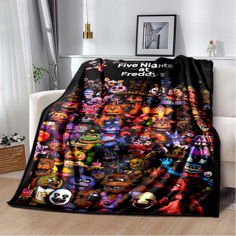 New *Five Nights at Freddy's* blanket featuring 3D prints of game characters; soft, horror-game-themed design.02