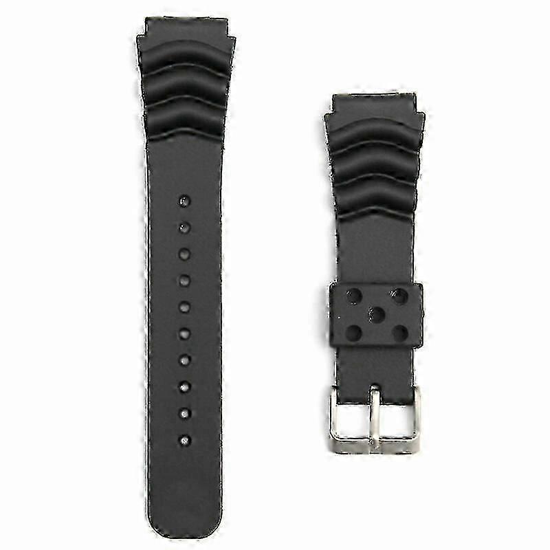 SEIKO DIVER'S Watch Band in Black Rubber Replacement strap for 22MM Size