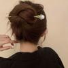 Silver Rhinestone Hair Stick Metal Pearl Hairpin Classical   Hairstyle Design Tool