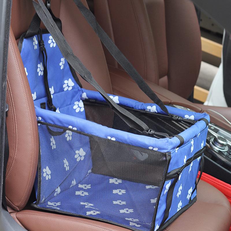 Дорожная сумка-переноска для перевозки собак в автомобиле, безопасная сумка для перевозки домашних животных, складной гамак для собак с принтом лапы в автомобиле