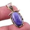 Подвеска из натурального фиолетового лунного камня из цельного серебра 925 пробы в двух тонах 1,25 дюйма m7E75