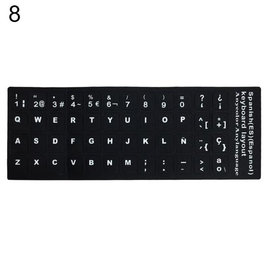 Русские, испанские, английские, французские буквы, наклейки на клавиатуру портативного компьютера, ПК