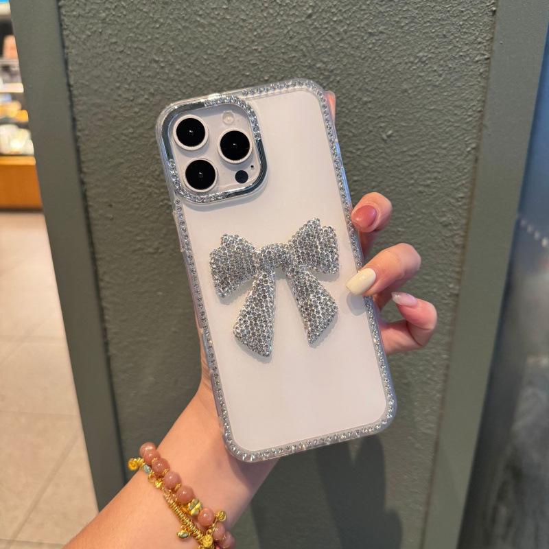 Чехол-бант со стразами для iPhone 16 Pro Max/15 Pro/Apple 11