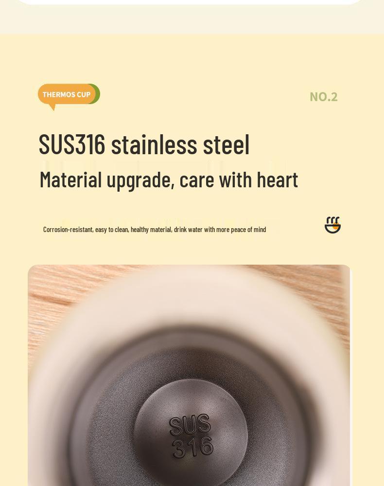Stylish Large-Capacity Gradient 316 Stainless Steel Insulated Tea Cup, Portable and Convenient.
