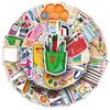 50 стикеров-инструментов для рисования в мультяшном стиле для журналов - Креативные, водостойкие, декоративные канцелярские товары