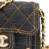 Chanel 23s Двойной У Алмазный Узор Кожаная Цепочка Джинсовая Одноплечевая Сумка-Почтальон Мини Женская Черная