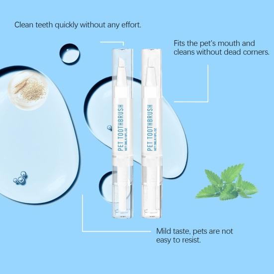 3 мл ручка для зубной щетки для домашних животных, средство для чистки зубов у собак, средство для удаления зубного камня, натуральный растительный набор для восстановления и отбеливания зубов у собак и кошек