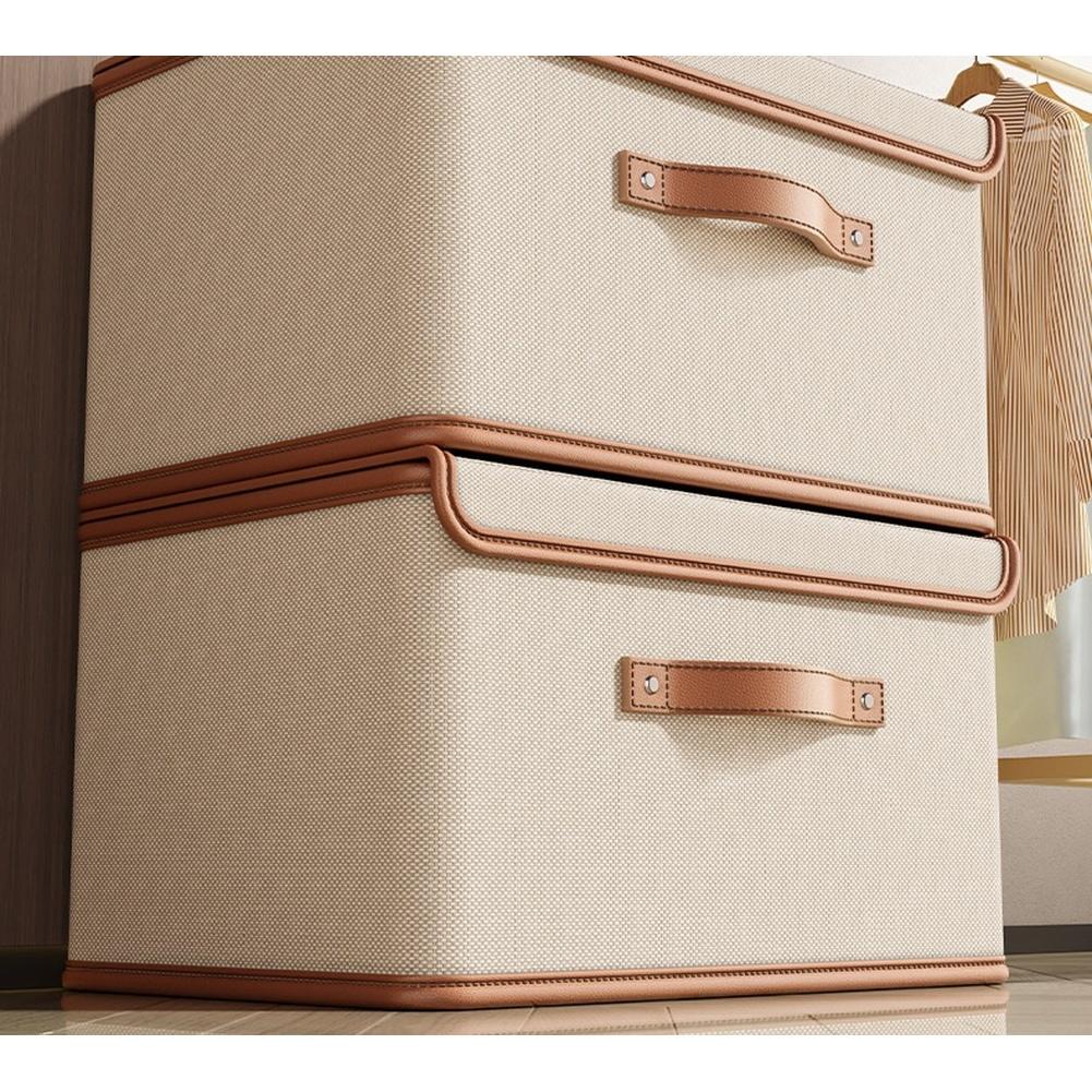 Large Capacity Oxford Fabric Storage Box with Flip Top Lid Clothes Organizer Foldable and Portable for Wardrobe
