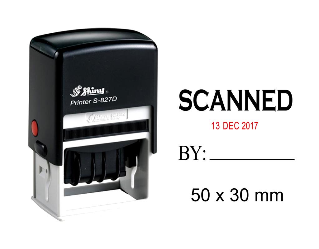 Shiny Date Stamp Self Inking With Scanned By Text Ofiice Stationery Rubber Stamper