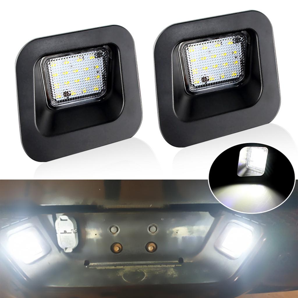 Full LED License Plate Light For Ram1500 2500 3500 Pickup Truck 6500K 20W 12V Smoke Lens Tags Lamp Assembly Replacement