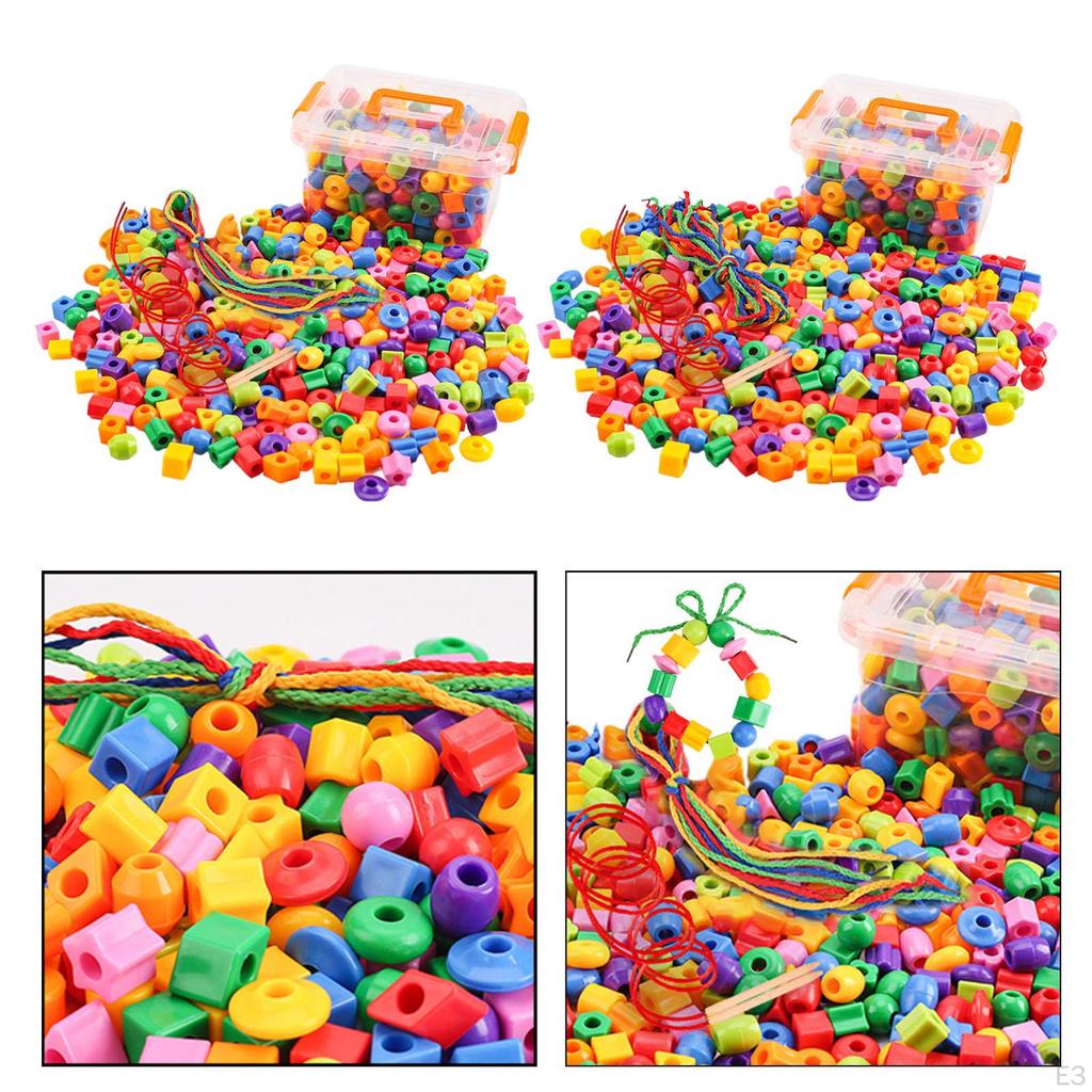 Lacing Beads Multicolor Preschool Toys Threading Toy for Ages 3 4 5 Year Old 80