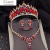 Gorgeous Crystal Bridal Jewelry Sets for Women Tiara Crown Necklace Earring Wedding Sets Prom Bride Dubai Jewelry Sets Pageant