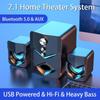 Bluetooth Soundbar Speakers for Desktop - USB Powered, 3.5mm Aux-in, Compatible with PC, Laptops, Phones