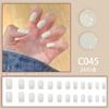 24 Pieces Solid Color Simple Nail Art, Advanced Sense Unloading White 24 Pieces Nude Black White Red Wearing Nail