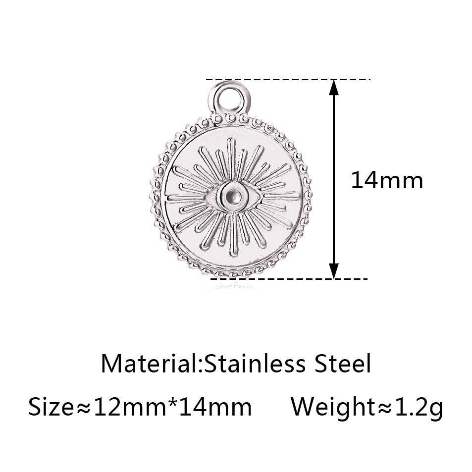 3pcs Stainless Steel Gold Color Plated Rhinestone Evil Blue Eye Charms Necklace Bracelet Earring DIY Jewelry Making Accessories