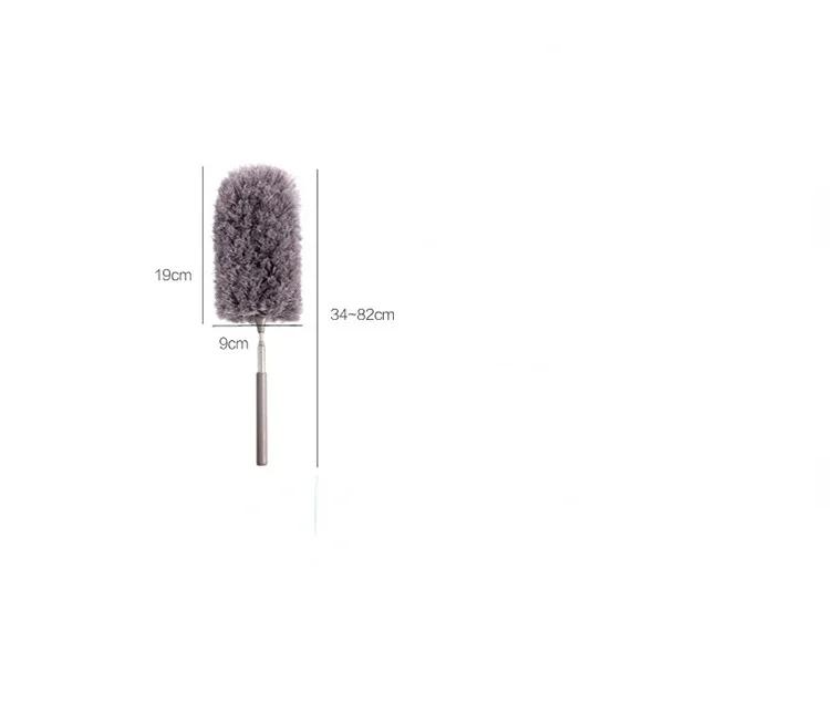 1 Pc Retractable Duster Stainless Steel Long Handle Dusting Brush Car Household Cleaning Tools Microfiber Dust Chicken Feather