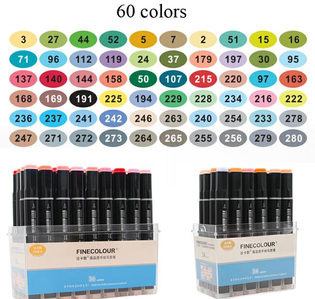 Finecolour EF102 Двусторонний Мягкий Кистевой Профессиональный Маркер-Ручка для Эскизов Рисования Искусства