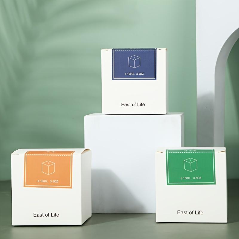 1Pc Handmade Soybean Wax, Square Glass Scented Candles, Plant Fragrance Essential Oil Ornaments, Exquisite Home Atmosphere Decoration