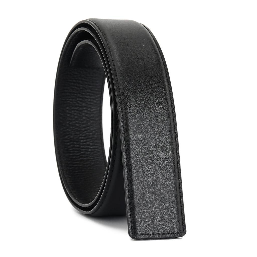 3.8CM Smooth Buckle Leather Belt for Men's Formal Suit