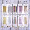 Gold Plated Thin Birthday Cake Candles - 6 Colorful Pieces