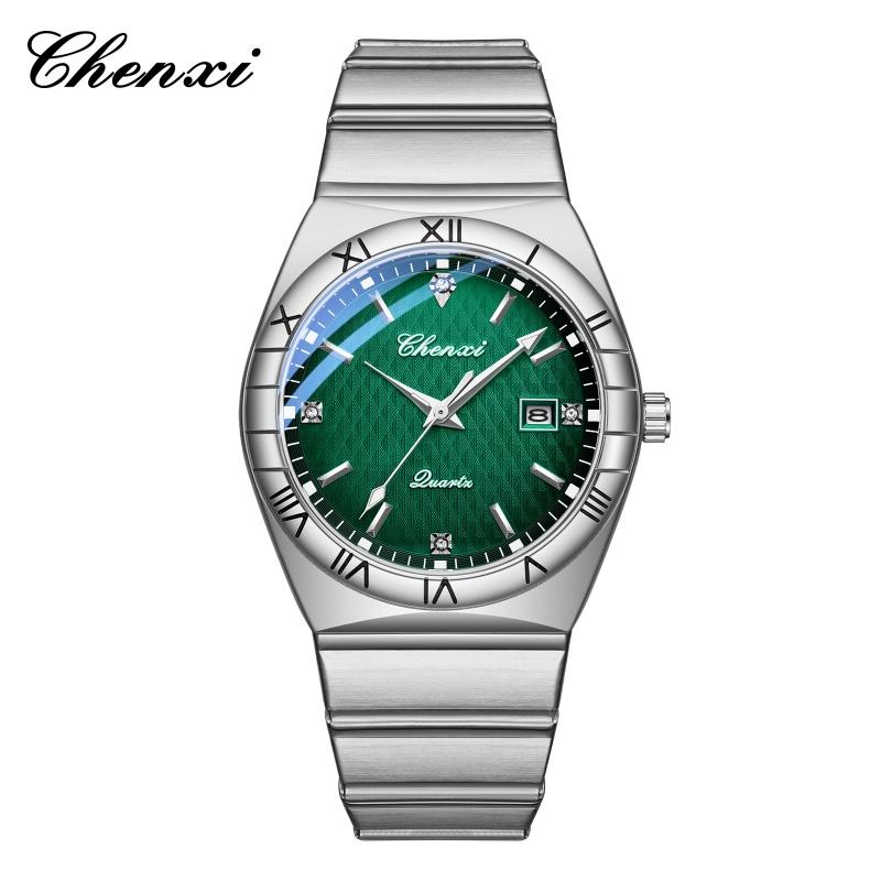 Men's Quartz Watches Fashion Luminous Calendar Stainless Steel Strap Waterproof Business Elegant Male Wristwatch