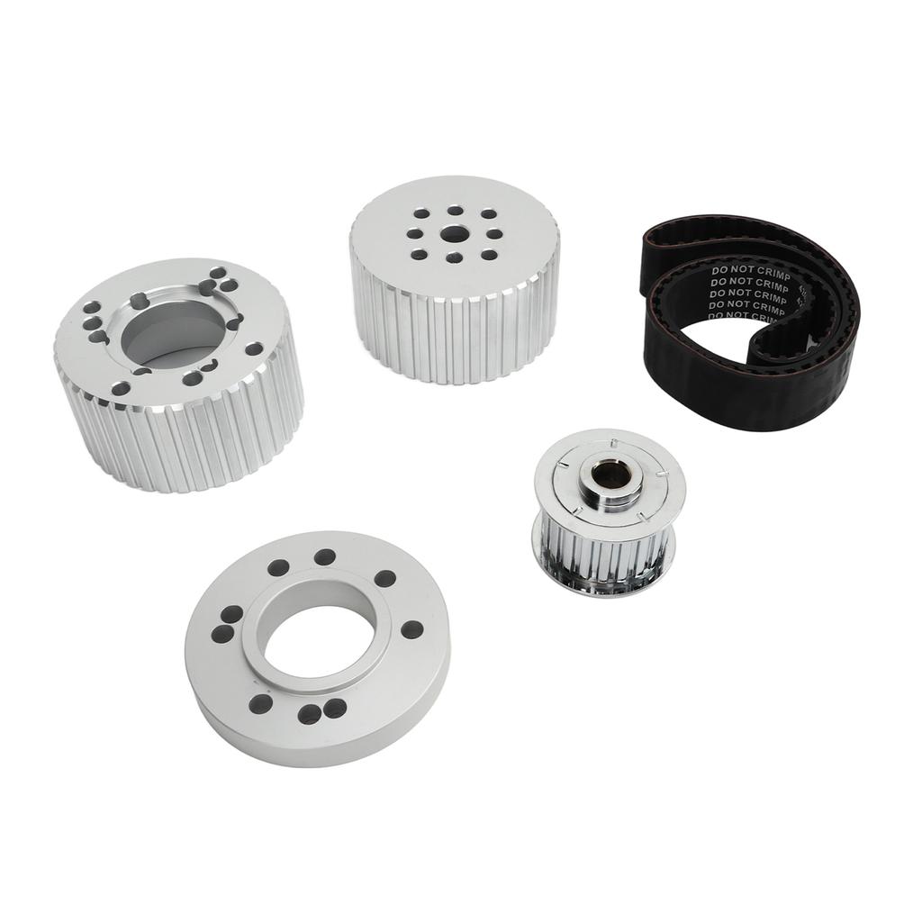 Belt Pulley Kit with 1.5in Width Cogged Belt PC2258 Replacement For Big Block 383 400 413 440 Engine Silver
