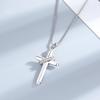 Vintage Gothic Hollow Cross Pendant Necklace Silver Cool Street Style Necklace For Women Gift Neck Jewelry