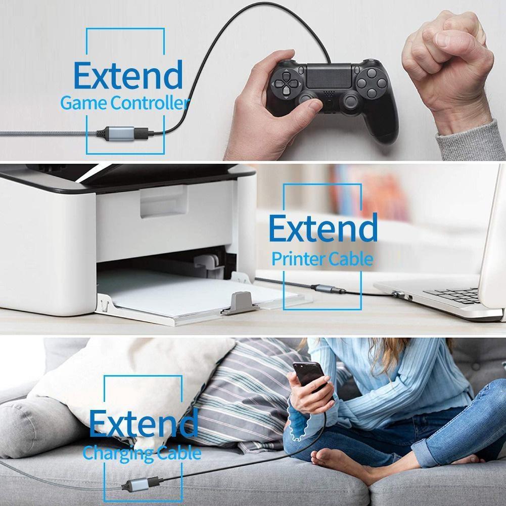 Высокоскоростной USB 3.0 удлинительный кабель 3 фута 6 футов Плетеный Папа-Мама Дата-кабель для клавиатуры, мыши, флеш-накопителя