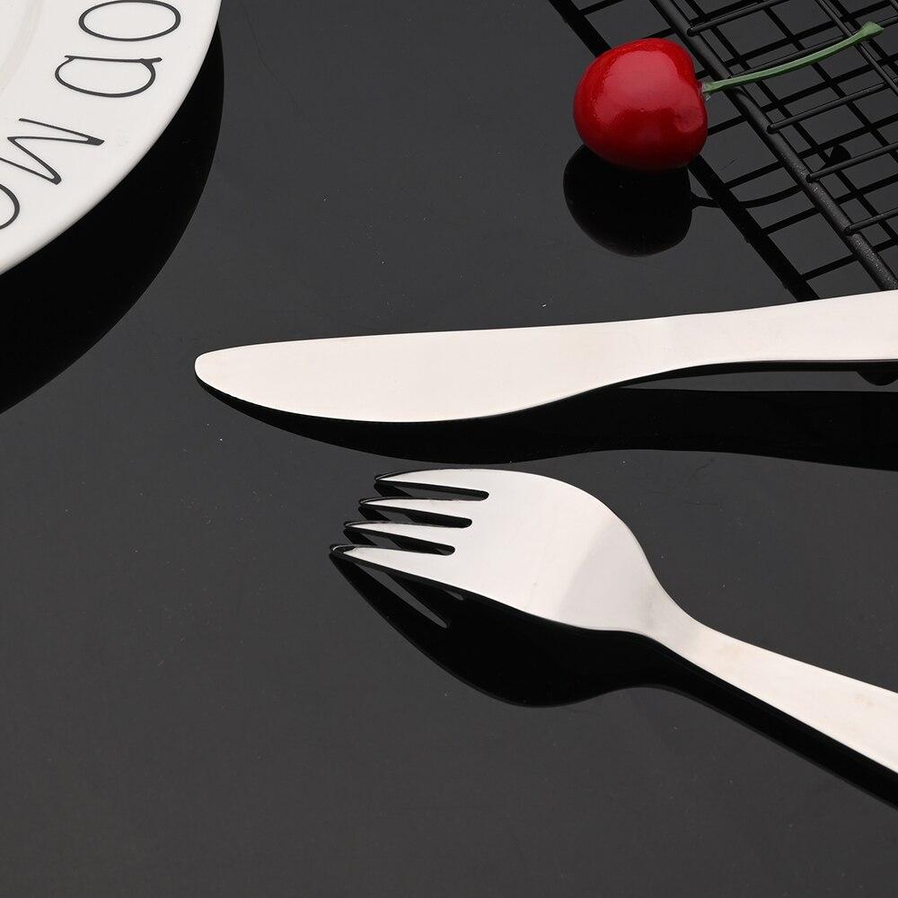 Dinnerware 304 Stainless Steel Portable Dishes Teaspoon Spoon Fork Knife Utensils Learning Eating Children Tableware