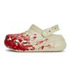 Crush Clog 811 Manufacturing Truth Scene Special Shoe Box Ink Splashing Poop Feeling Hole Shoes Unisex Bone White Red