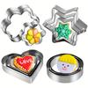 12pcs Metal Biscuit Cutter Set, Stainless Steel Set of Flower Center Round Star-shaped Small Biscuit Cutter, Biscuit Cutting and Baking Mold,