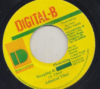 7-дюймовая пластинка ADMIRAL TIBET - Weeping And Mourning NONE Digital-B 1994 Ямайка Регги, Ска и Даб Б/у