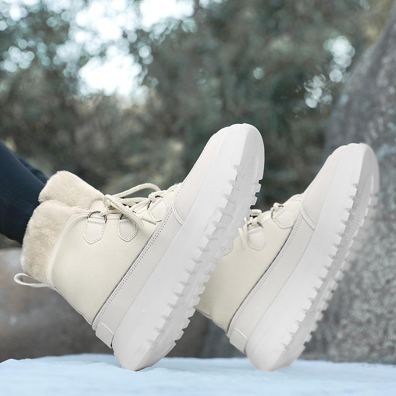 Зимние женские зимние ботинки, теплая обувь до середины икры для холодной погоды, уличная плюшевая обувь, нескользящая утепленная обувь