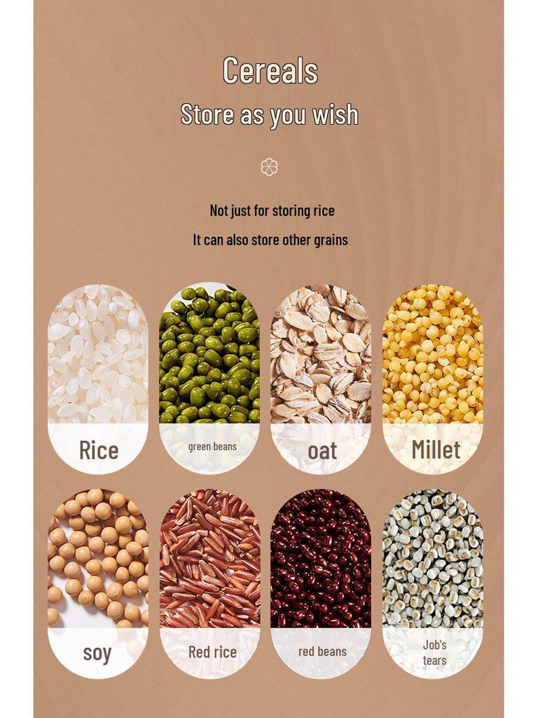 Контейнер для хранения риса большой вместимости с вращением - Защита от влаги и насекомых