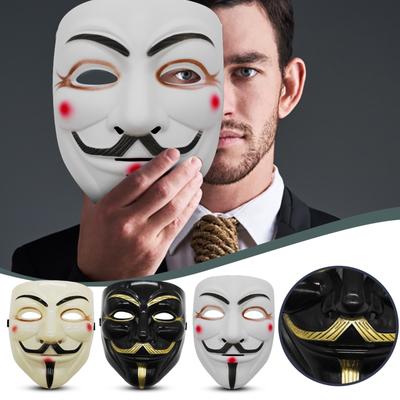 Nikitas Hackers Mask Белый V значит Вендетта Хэллоуин Маска для лица Костюм Косплей Вечеринка