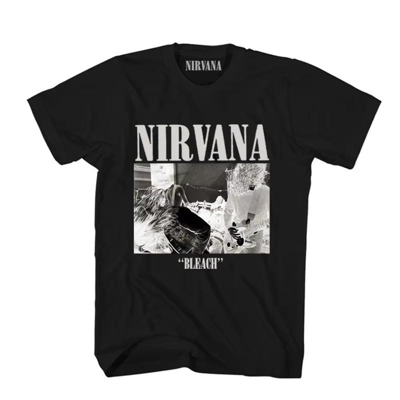 2026 Новая рок-группа Nirvana Футболка с коротким рукавом Курт Кобейн Панк-стиль Хлопок Приталенная Молодежная Летняя Повседневная Футболка для Мужчин