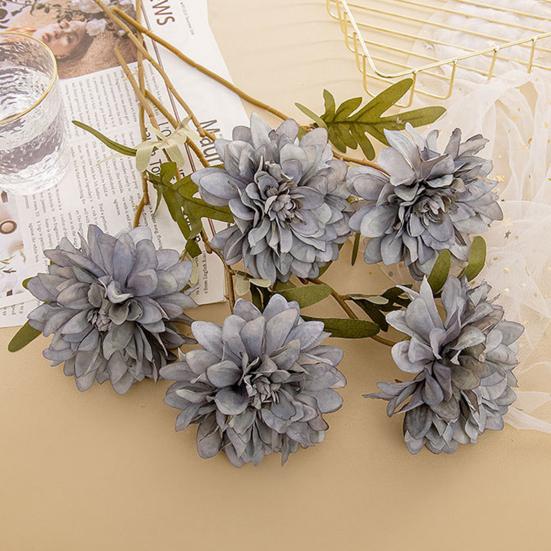 Поддельный цветок яркий нежный декоративный надежный настольный орнамент букет георгин для свадебного торжества