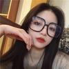 New Internet Celebrity Ins Myopia Glasses Frame Round Face Big Face Male and Female Tiktok Large Frame Transparent Square Flat Mirror
