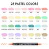 Shuttle Art Acrylic Marker Pastel Brush Fine Tip Twin Acrylic Paint Suitable for and Ideal for Handmade Art and Pens, Colors, 28-Color Set, & Pen,