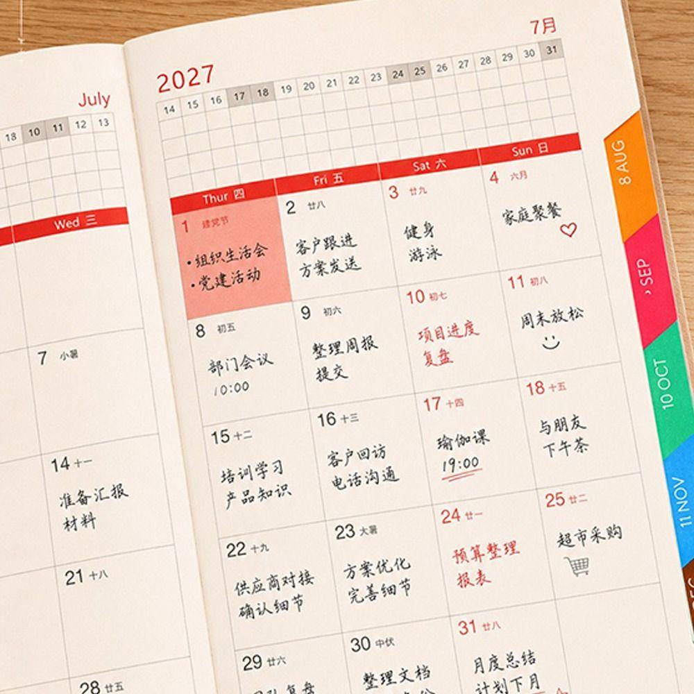 Colorful Inner Page Agenda Book A5 Appointment Book Creative 2027 Schedule Book for Student Gift